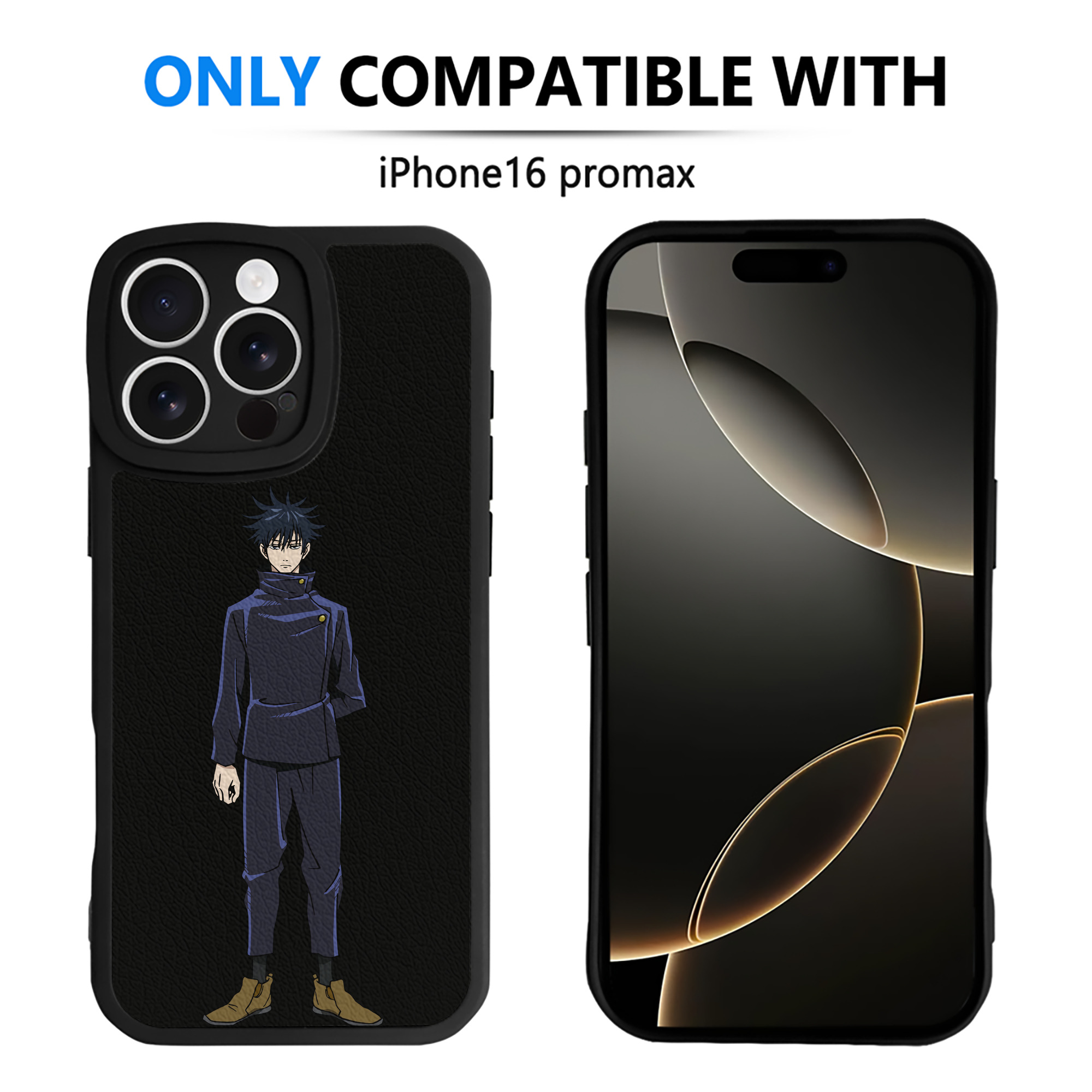 （画像用） 呪術廻戦 Jujutsu Kaisen 【iPhone 16シリーズ対応】シリコンスマホケース（レザー調） 材質：シリコン